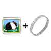  Gold  Plated Wildlife Dutch Rabbit Photo Italian  Charm   ... 