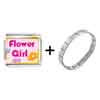 Gold Plated Character Flower Girl Photo Italian Charm  ... 