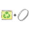  Gold  Plated Sign Recycle Photo Italian  Charm   Bracelets   ... 