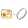  Bear  And Windbell Photo Italian Charm Bracelet