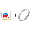 Republican Elephant  Italian   Charm   Bracelet  FBT_VPH343_STARTER