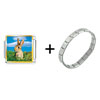  Bunny  In Field Italian Charm Bracelet