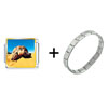  Desert  Turtle Italian Charm Bracelet
