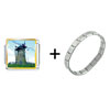 Old New Windmill  Italian   Charm  Bracelet