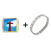 Wooden Cross Italian Charm Bracelet