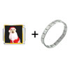 Santa  Dog  Italian  Charm  Bracelet