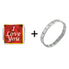 I  Love   You  Combination Italian Charm Bracelet