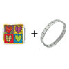 Heart Quilt Italian Charm  Bracelet 