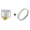 Gold Winnie Face Combination Italian Charm Bracelet