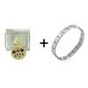  Gold  Christmas Minnie Italian Charm Bracelet