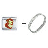 Princess Ariel Portrait  Italian   Charm   Bracelet 