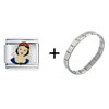 Snow White Portrait  Italian   Charm   Bracelet 