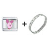 Piglet Head Shot  Italian   Charm   Bracelet 