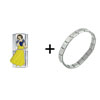 Snow White Double  Link   Italian   Charm  Bracelet