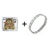 Love Teddy  Bear  Italian Charm Bracelet