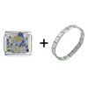 Blue  Fairy  With Flowers Italian Charm Bracelet
