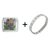 Magenta  Fairy  And Flowers Italian Charm Bracelet