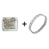 Lavender  Fairy  And Hydrangea Italian Charm Bracelet