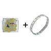 Yellow  Fairy  And Flowers Italian Charm Bracelet