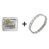 Wedding  Just   Married  Italian Charm Bracelet