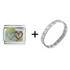  Wedding  Hearts Italian Charm Bracelet