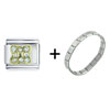 Rhinestone  Shield Italian Charm Bracelet