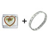 Rose Heart Italian  Charm   Bracelet 
