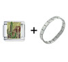 Cactus In  Desert  Italian Charm Bracelet