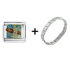 Surfer Girl Italian  Charm  Bracelet