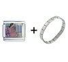 Pregnant Woman Italian  Charm   Bracelet 
