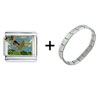 Girl On A Swing Italian  Charm  Bracelet
