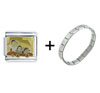  Family  In Bed Combination Italian Charm Bracelet