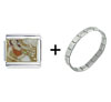 Fashion Woman On Cell Italian Charm Bracelet