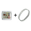 Woman Removing  Shoes  Combination Italian Charm Bracelet