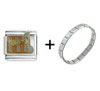 March  Aquamarine  Coloring Band Italian Charm Bracelet