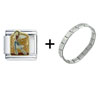 Woman On Cell  Phone  Italian Charm Bracelet