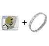 Woman Using Laptop Combination Italian Charm Bracelet