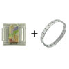 Stained  Glass  Window Italian Charm Bracelet  ... 