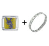It's  Happy Bunny  Mooning Combination Italian Charm Bracelet