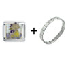 Girl Playing  Saxophone  Italian Charm Bracelet