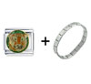 Endangered Species Tiger Combination Italian Charm  Bracelet 