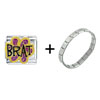 Purple Brat Italian  Charm  Bracelet