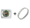 Blue Flower Pot Combination Italian Charm  Bracelet 