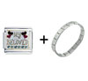 My Beloved With  Hearts   Italian   Charm  Bracelet