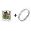 Grinch With Christmas Presents  Italian   Charm  Bracelet