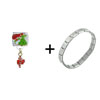 Grinch With Candy Cane Dangle Combination Italian Charm  ... 