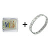 Flower  Power  Smile Italian Charm Bracelet