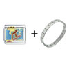 Girl Snowboader Italian  Charm  Bracelet