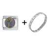 Ice  Skater  Profile Combination Italian Charm Bracelet