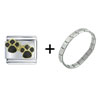  Dog   Paw  Prints Italian Charm Bracelet